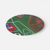 Roulettetisch mit Chips und Rädern Pappteller (Schrägansicht)