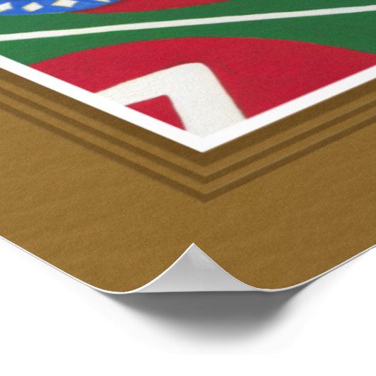 Roulettetisch mit Chips und Rädern Poster (Ecke)