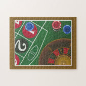 Roulettetisch mit Chips und Rädern Puzzle (Horizontal)