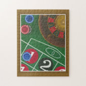 Roulettetisch mit Chips und Rädern Puzzle (Vertikal)