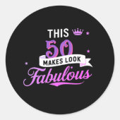 Round 50th Birthday and Anniversary Stickers  (Vorderseite)