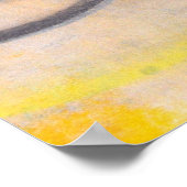 "Round About" Abstrakte Kunst in Grau und Gelb Poster (Ecke)