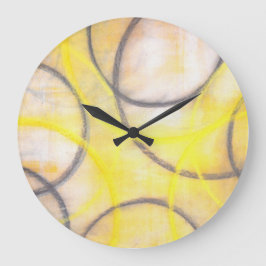 "Round About" Uhr Graue und gelbe Uhr Abstrakter K