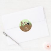 Round-Address-Label - Jungle Adventure-Tiere Runder Aufkleber (Umschlag)
