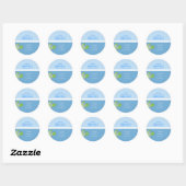 Round Address Labels Sea Turtle Light & Dark Blue Runder Aufkleber (Blatt)
