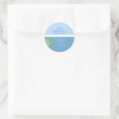 Round Address Labels Sea Turtle Light & Dark Blue Runder Aufkleber (Tasche)