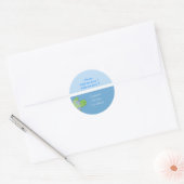 Round Address Labels Sea Turtle Light & Dark Blue Runder Aufkleber (Umschlag)