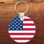 Round American Flag Schlüsselanhänger (Vorderseite)