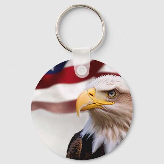 Round American Flag Schlüsselanhänger (Rückseite)