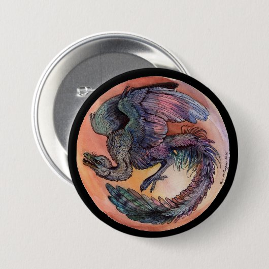 Round Archaeopteryx Button (Vorne & Hinten)