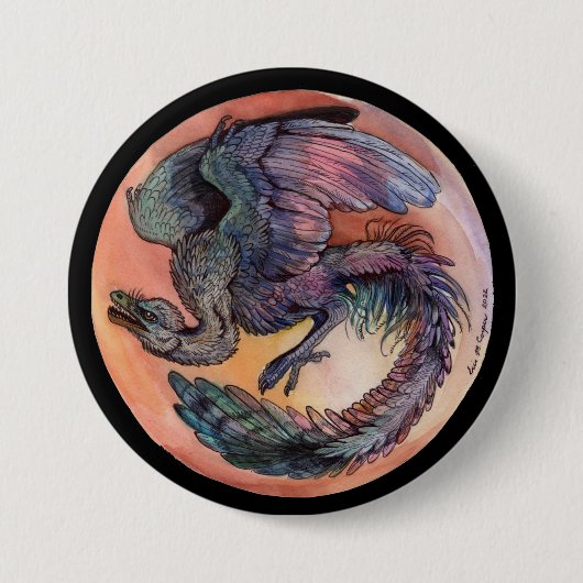Round Archaeopteryx Button (Vorderseite)