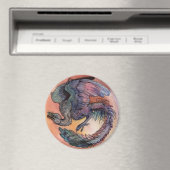 Round Archaeopteryx Magnet (In Situ (Geschirrspüler))