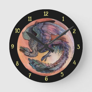 Round Archaeopteryx Runde Wanduhr
