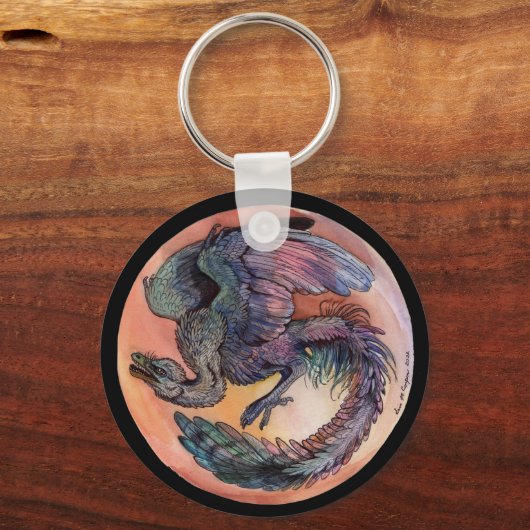 Round Archaeopteryx Schlüsselanhänger (Rückseite)