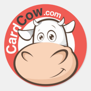 Round-Aufkleber für das CardCow-Logo Runder Aufkleber