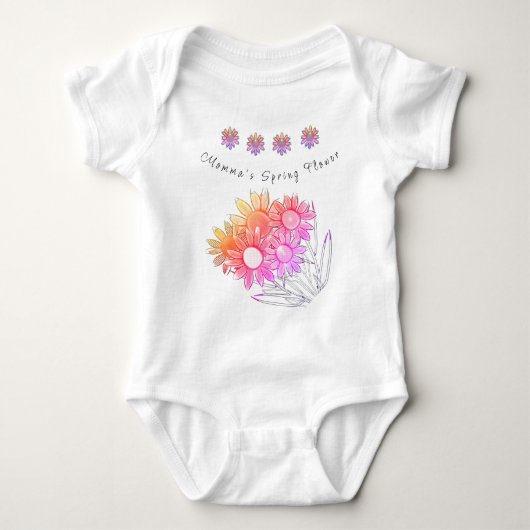 Round Baby Foto Mommas Spring Blume Daisies Baby Strampler (Vorderseite)