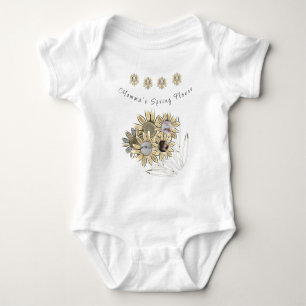 Round Baby Foto Mommas Spring Blume Daisies Strampler