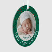 Round Baby's First Christmas Acrylic Ornament (Vorderseite)