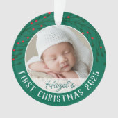 Round Baby's First Christmas Acrylic Ornament (Vorderseite)