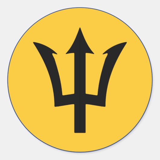 Round Barbados Flag Runder Aufkleber (Vorderseite)