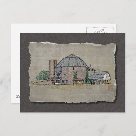 Round Barn Postkarte (Vorne/Hinten)
