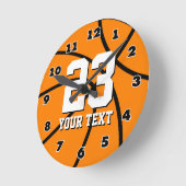 Round basketball clock with custom number and text runde wanduhr (Winkel)