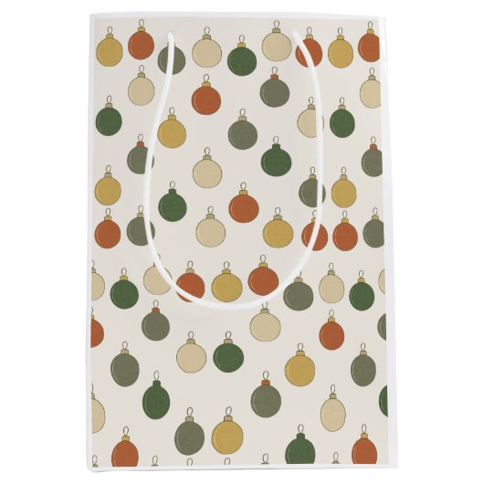 Round Baubles Pattern Mittlere Geschenktüte (Vorderseite)
