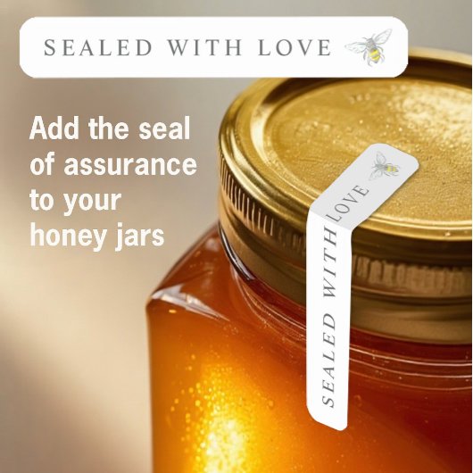 Round bee art honey small seal sticker