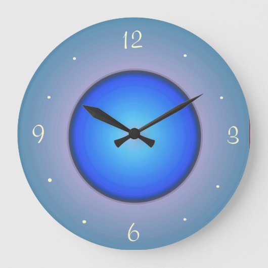 Round Blue/Aqua>Wall Clock Große Wanduhr (Vorderseite)