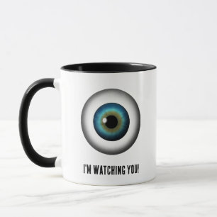Round Blue Eye Eyeball Ich beobachte dich Tasse