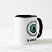 Round Blue Eye Eyeball Ich beobachte dich Tasse (VorderseiteRechts)