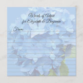 Round Blue Hydrangea Blank Advice Wedding Cards Hinweiskarte (Vorderseite)