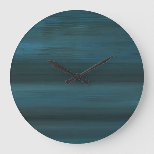 Round Blue Rain Abstract Wall Clock Große Wanduhr (Vorderseite)