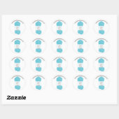 Round Blue Skein of Yarn Label Stickers (Blatt)