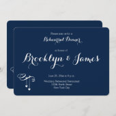 Round Blue Wedding Probe lädt Herz ein Einladung (Vorne/Hinten)