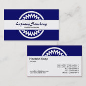Round Blume - Deep Navy Blue Visitenkarte (Vorne/Hinten)