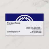 Round Blume - Deep Navy Blue Visitenkarte (Rückseite)