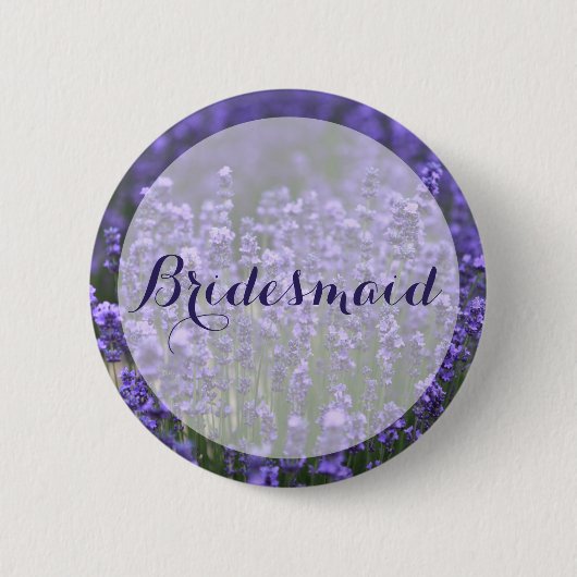 Round Bridesmaid Lila Lavender Wedding Buttons (Vorderseite)