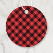 Round Buffalo Kariert Bear Lumberjack Geburtstag Geschenkanhänger (Rückseite)