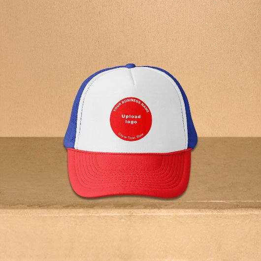 Round Business Brand on Multicolored Trucker Hat Truckerkappe