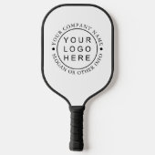 Round Business Company Logo Black & White Pickleball Schläger (Rückseite)