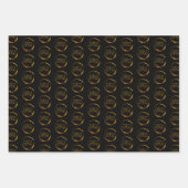 Round-Business-Logo auf der Black-Promo-Plattform Geschenkpapier Set (Vorderseite)