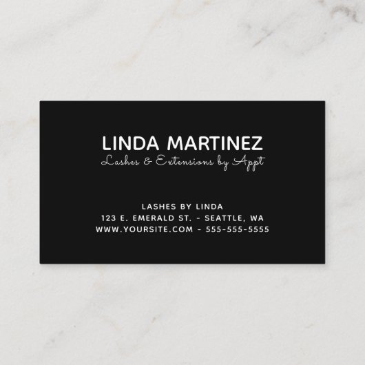 Round-Business-Logo auf der Black-Promo-Plattform Visitenkarte (Rückseite)