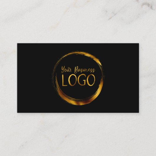 Round-Business-Logo auf der Black-Promo-Plattform Visitenkarte (Vorderseite)