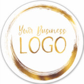 Round-Business-Logo auf weißer Werbung Aufkleber (Vorderseite)