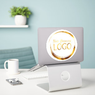 Round-Business-Logo auf weißer Werbung Aufkleber