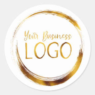 Round-Business-Logo auf weißer Werbung Runder Aufkleber