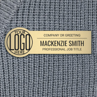 Round-Business-Logo-Gold-Farbkunststoff-Mitarbeite Namensschild