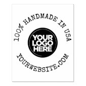 Round-Business-Logo-Handmade in USA Gummistempel (Prägung)