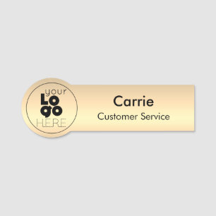 Round-Business-Logo-Metallic-Gold-Mitarbeitermarke Namensschild